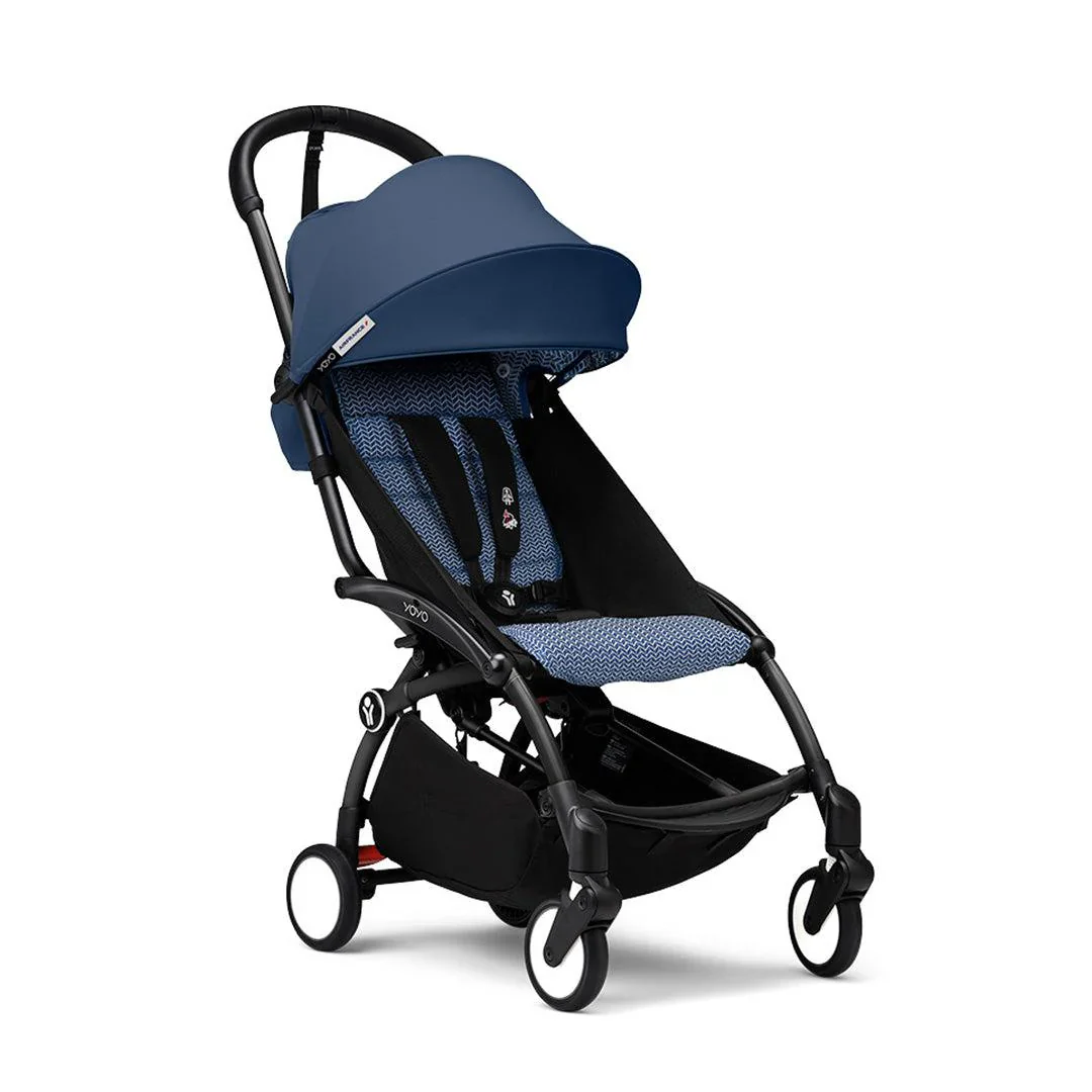Stokke® YOYO³ Stroller - Compact Stroller Newborn Shell to Toddler Black/Air France - Image 7