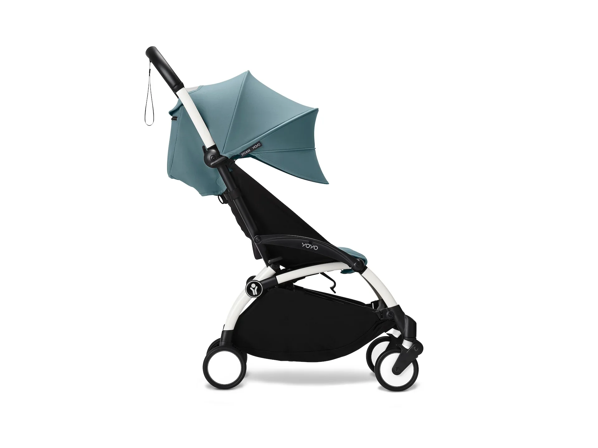 Stokke® YOYO³ Stroller - Compact Stroller Newborn Shell to Toddler Black/Aqua - Image 7
