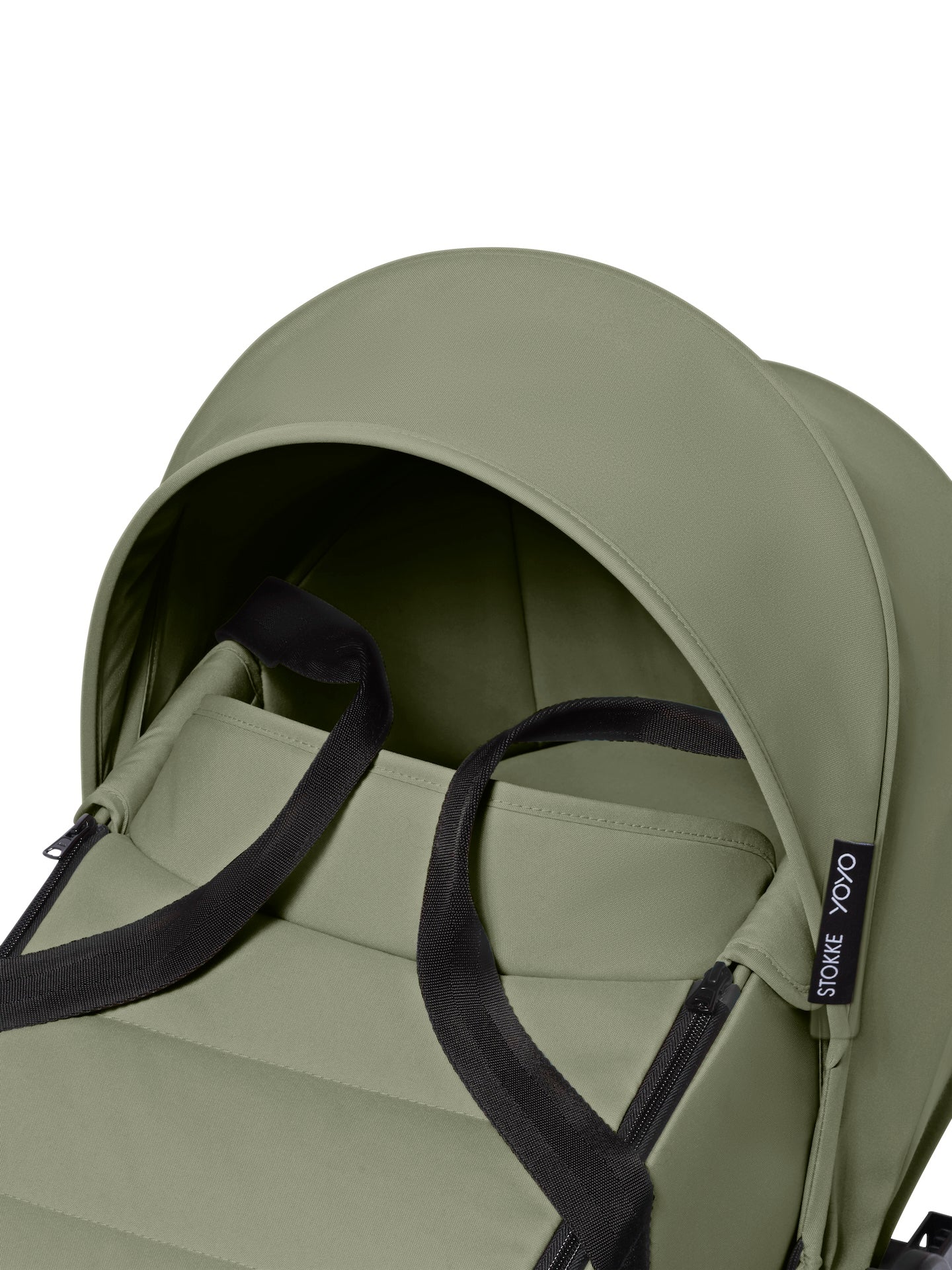 Stokke® YOYO³ Stroller - Compact Stroller Newborn Shell to Toddler Black/Olive - Image 4