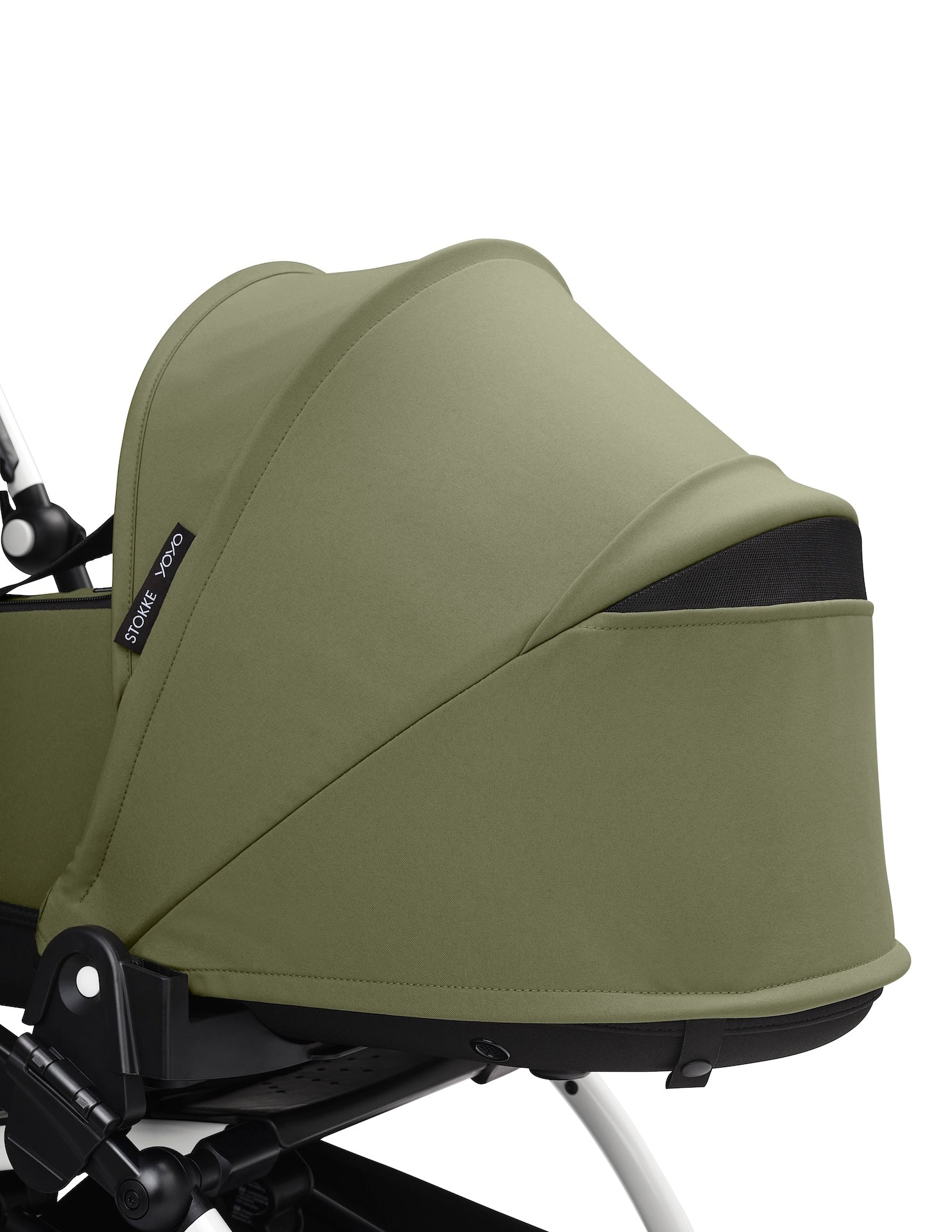 Stokke® YOYO³ Stroller - Compact Stroller Newborn Shell to Toddler Black/Olive - Image 6