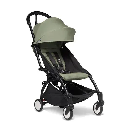 Stokke® YOYO³ Stroller - Compact Stroller Newborn Shell to Toddler Black/Olive - Image 8