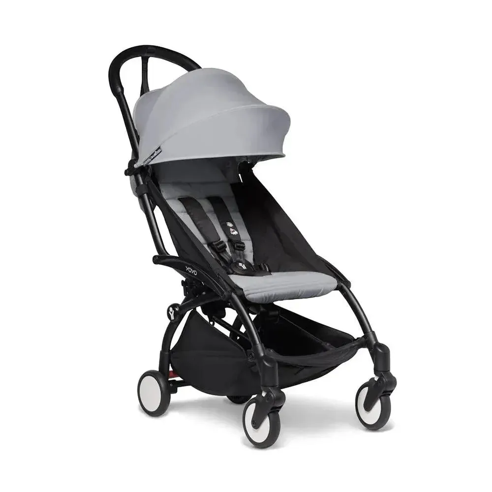 Stokke® YOYO³ Stroller - Compact Stroller Newborn Shell to Toddler Black/Stone - Image 7