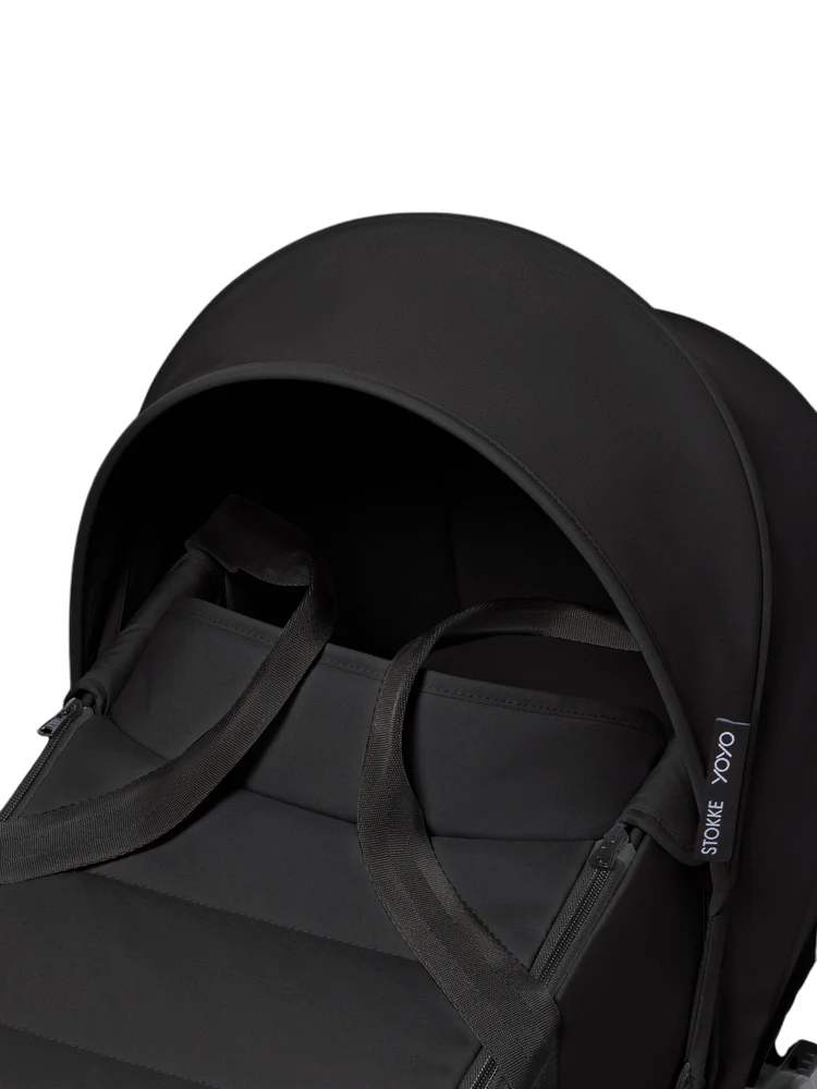 Stokke® YOYO³ Stroller - Compact Stroller Newborn Shell to Toddler Black/Black - Image 4