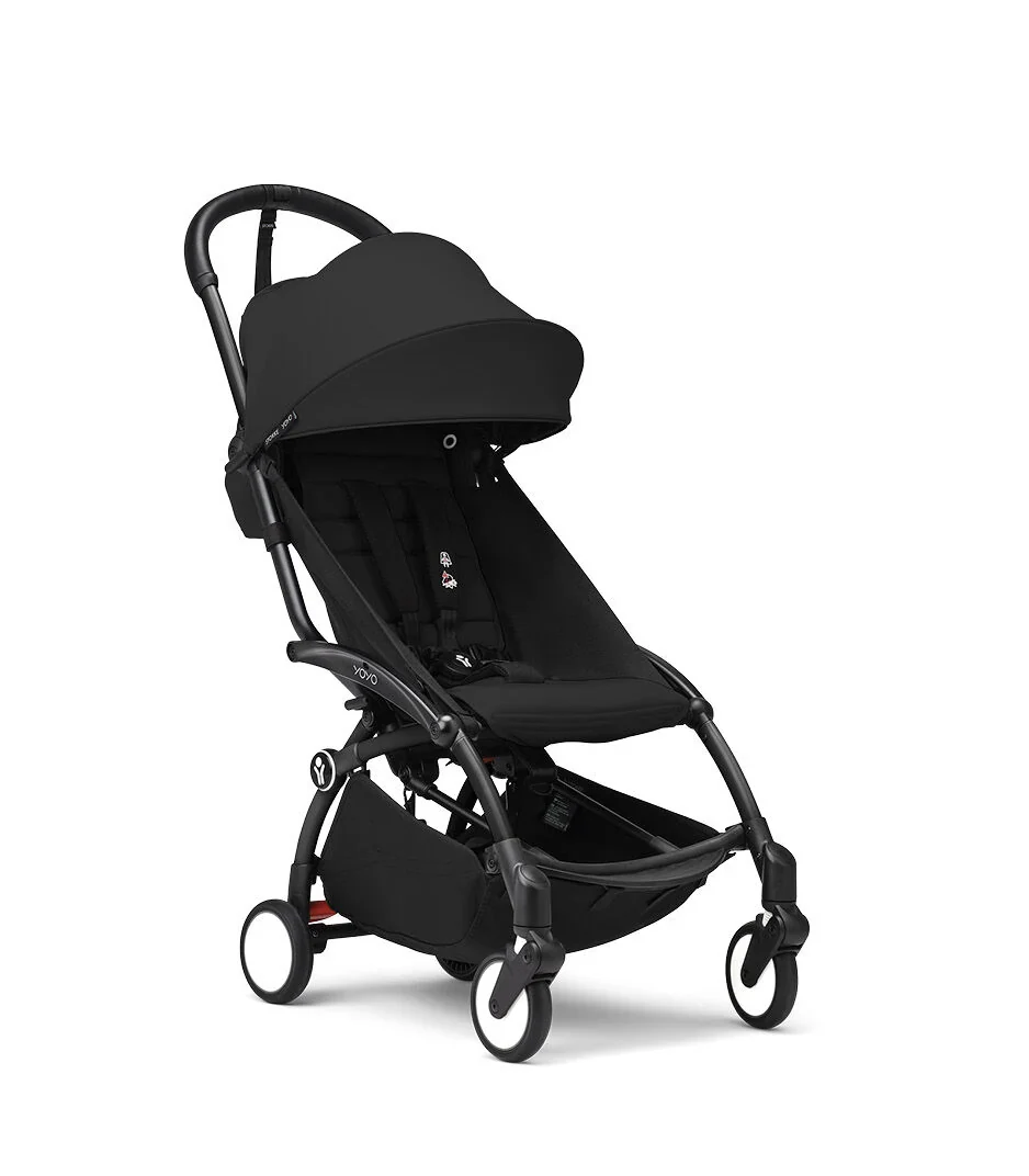 Stokke® YOYO³ Stroller - Compact Stroller Newborn Shell to Toddler Black/Black - Image 8