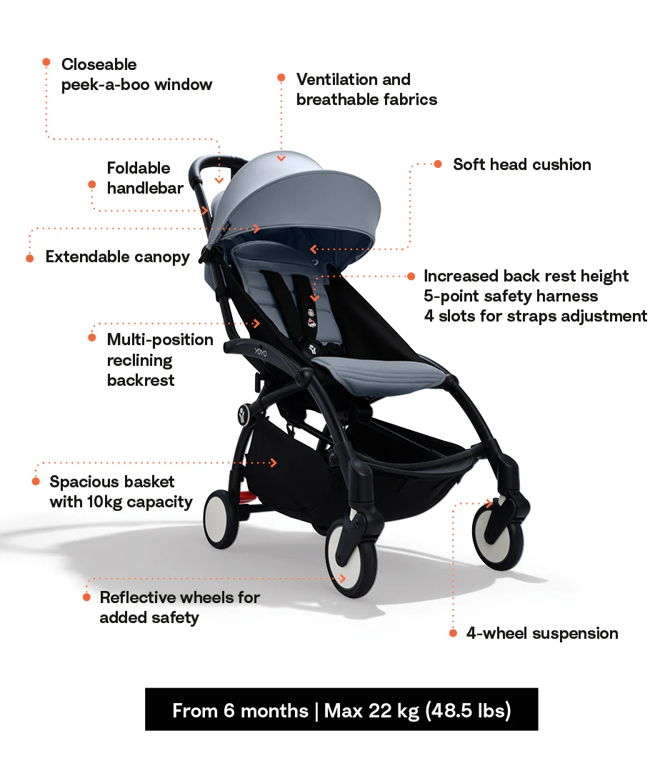 Stokke® YOYO³ stroller with newborn to toddler Black/Black - Image 13