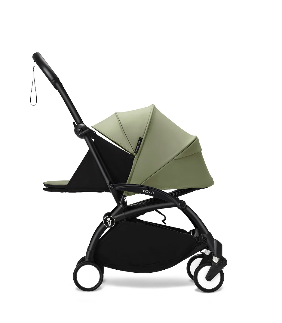 Stokke® YOYO³ stroller with newborn to toddler Black/Olive - Image 5