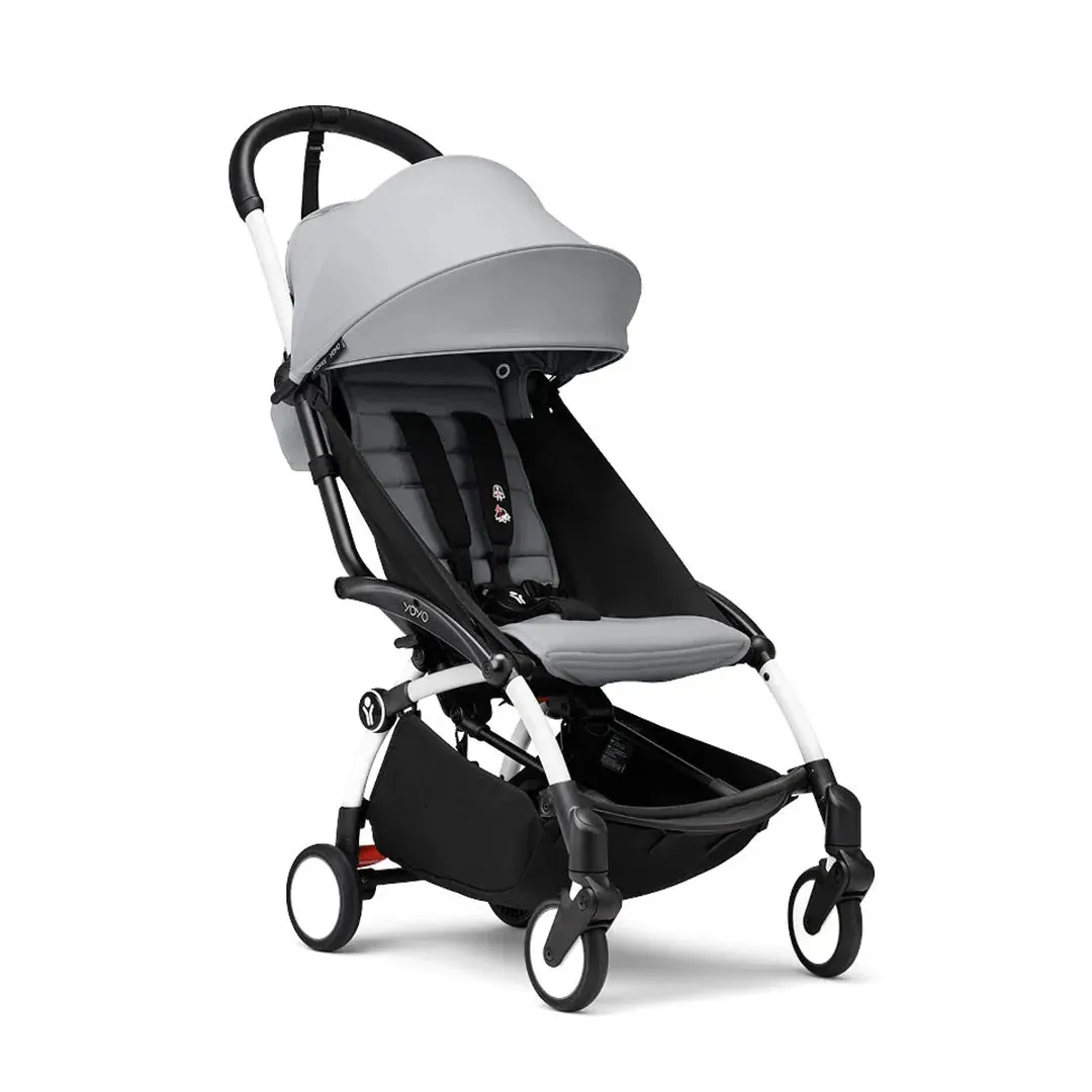 Stokke® YOYO³ stroller with newborn to toddler White/Stone - Image 8
